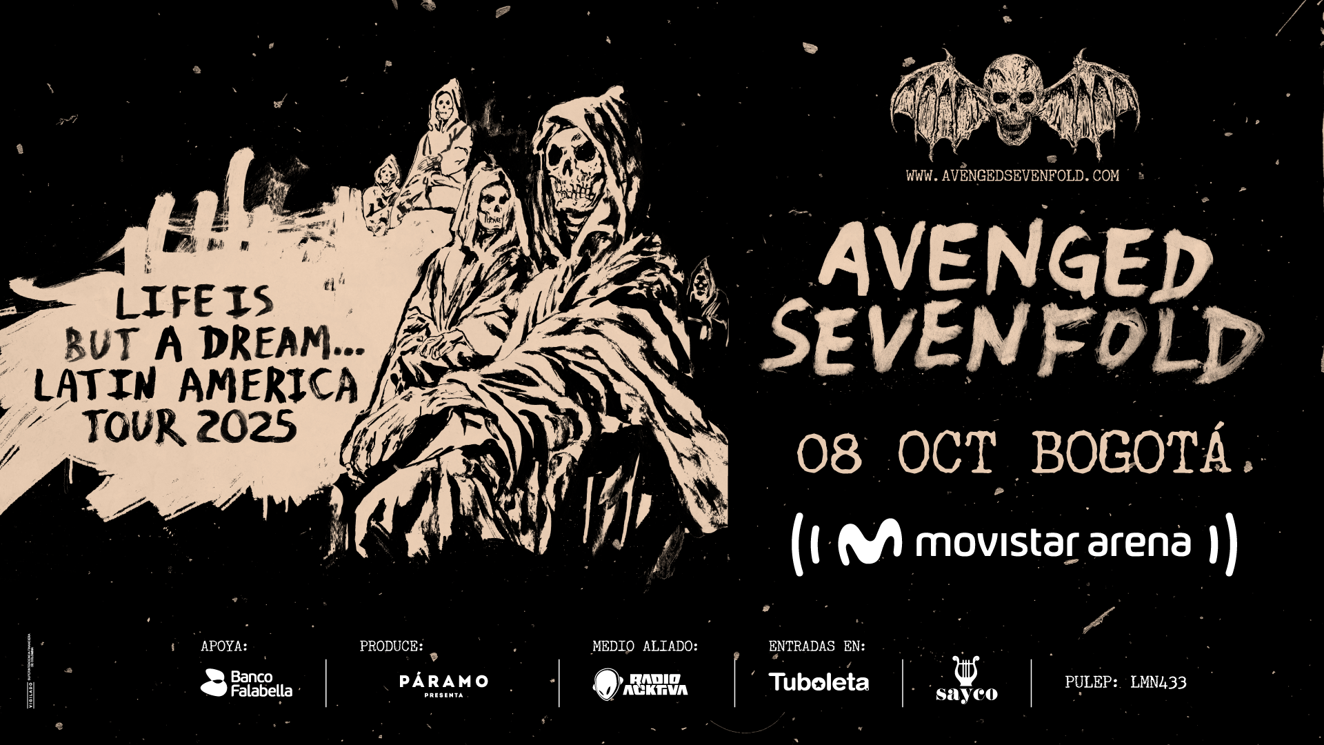 avenged sevenfold life is but a dream latin america tour bogota 2025 5