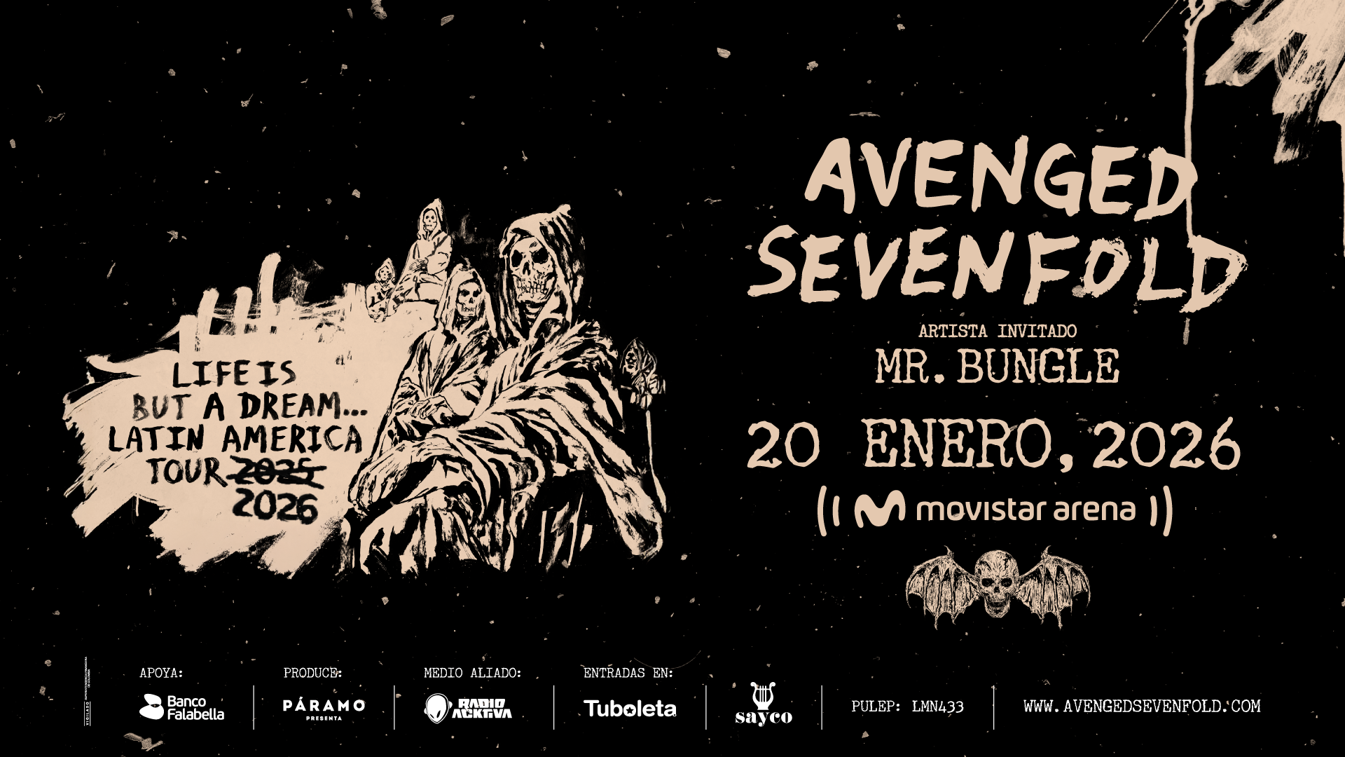 avenged sevenfold life is a but a dream latin america tour bogota 2025 3